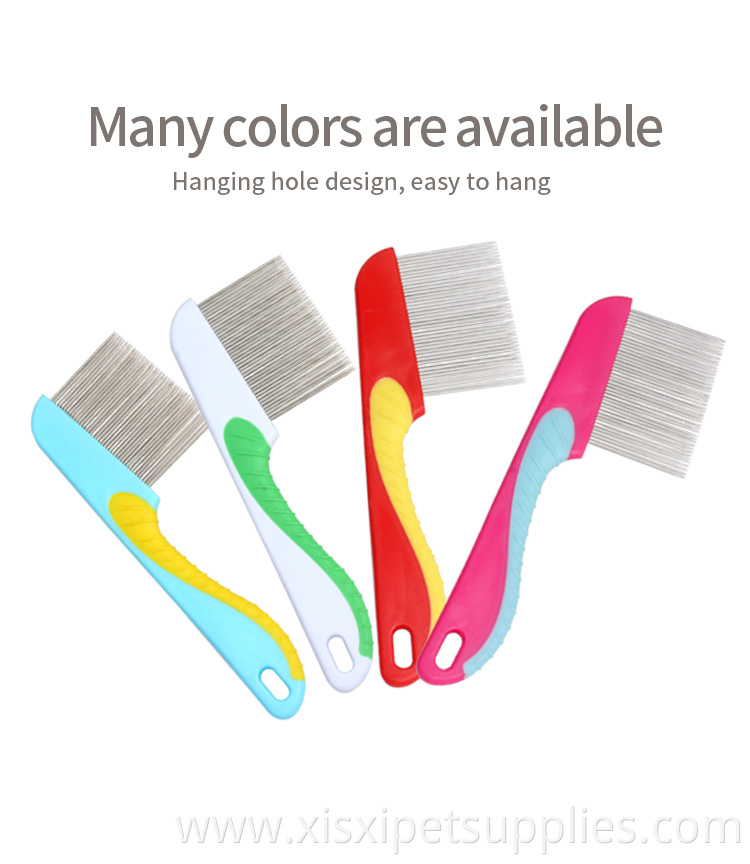 Factory Wholesale Metal Long Pin Pet Cat Comb Flea Comb For Dogs